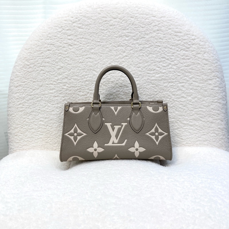 路易威登 LV 斑鳩灰牛皮 OnTheGo East West 橫版托特包 手提斜背包 通勤包 M23641-5