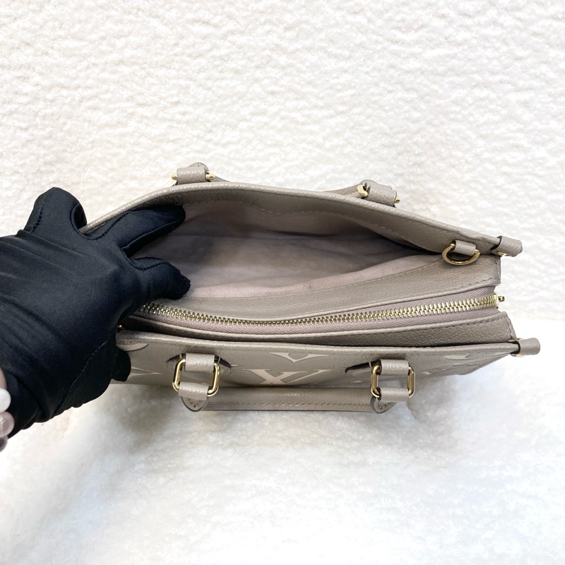 路易威登 LV 斑鳩灰牛皮 OnTheGo East West 橫版托特包 手提斜背包 通勤包 M23641-13