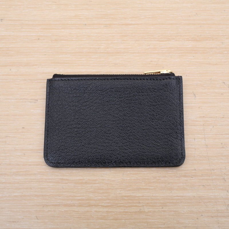 HERMES Roulis豬鼻子Slim錢包89黑色Chevre山羊皮U刻金扣肩背包-2