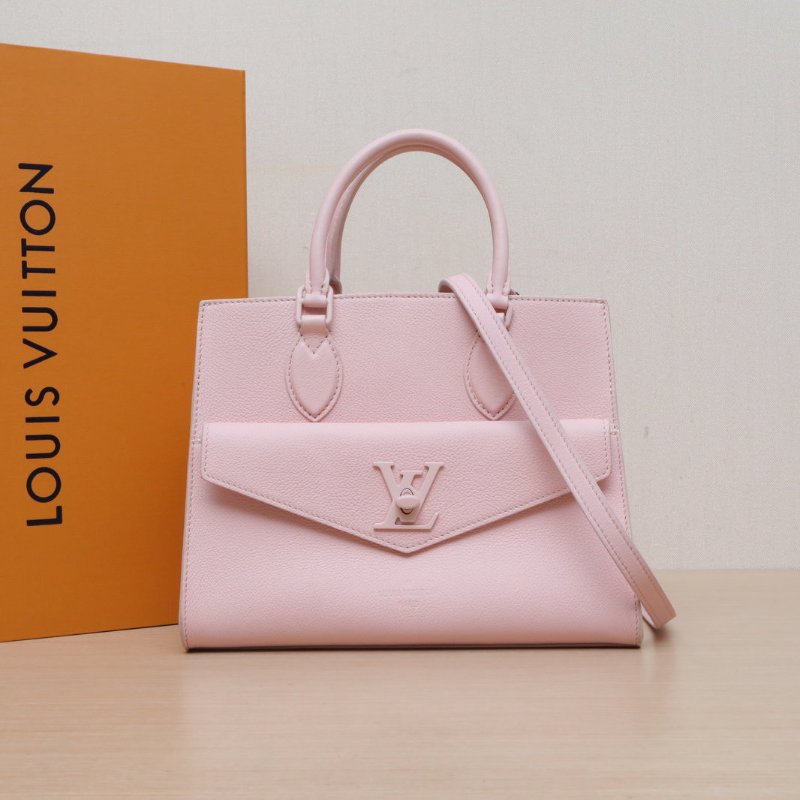 LOUIS VUITTON 粉色牛皮2020Lockmetote手提包肩背包-0