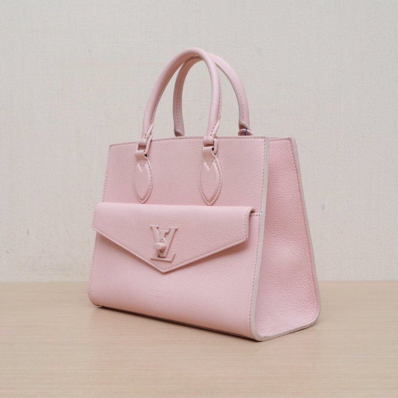 LOUIS VUITTON 粉色牛皮2020Lockmetote手提包肩背包-4