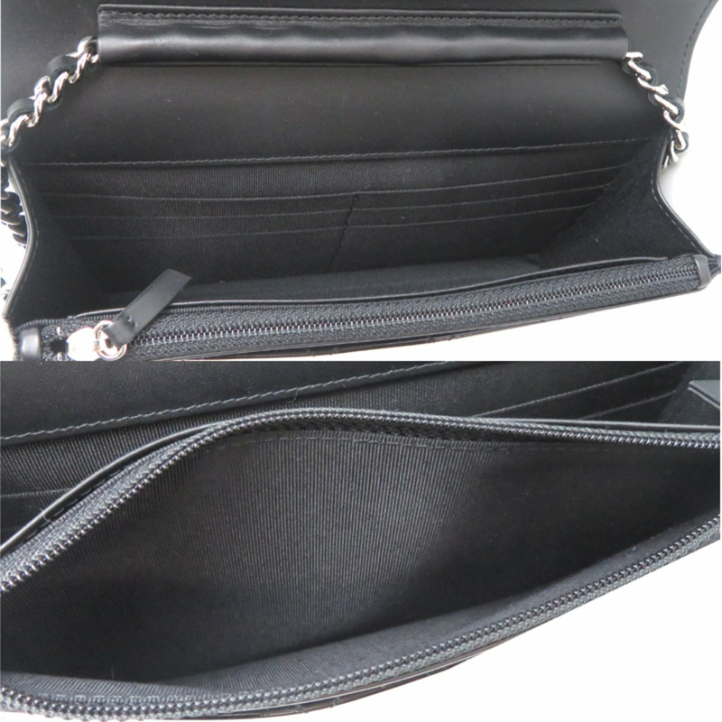 香奈兒 2.55 鏈條錢包女士單肩包,漆皮小牛皮,黑色-6