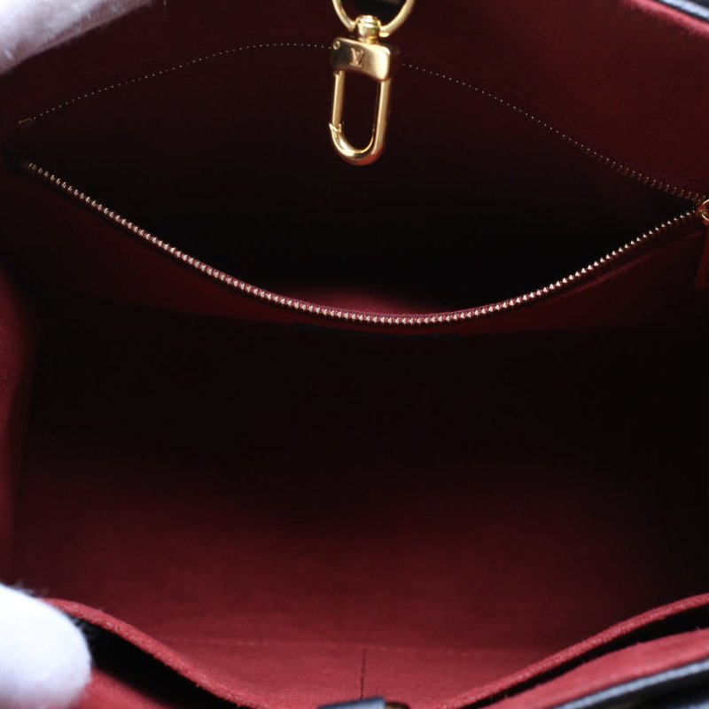 LOUIS VUITTON Onthego小號25黑白牛皮金扣晶片老花壓紋肩背包-3