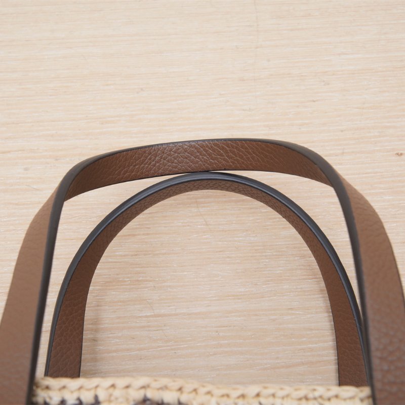 FENDI 拼色草編minirollFF托特包肩背包-2