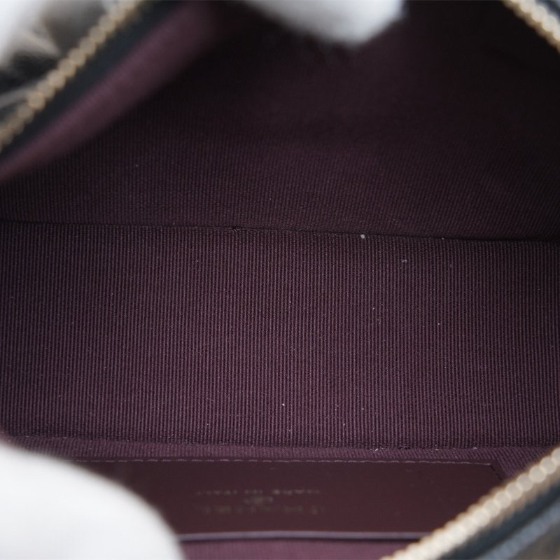 CHANEL 嬉皮HOBO飯盒包25C/16黑色荔枝牛皮鐳射標淺金扣菱格紋皮手柄肩背包-3