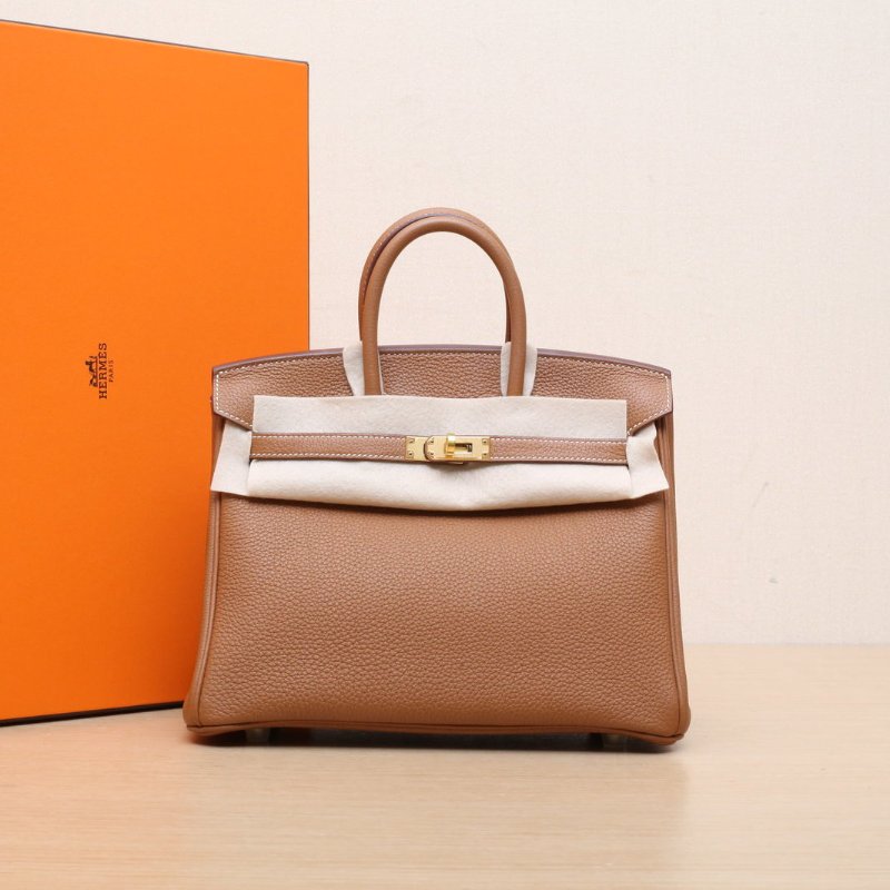HERMES Birkin2537金棕色Togo皮B刻金扣肩背包-0