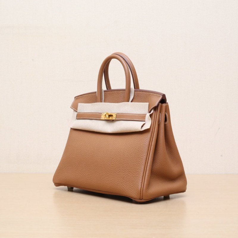 HERMES Birkin2537金棕色Togo皮B刻金扣肩背包-3