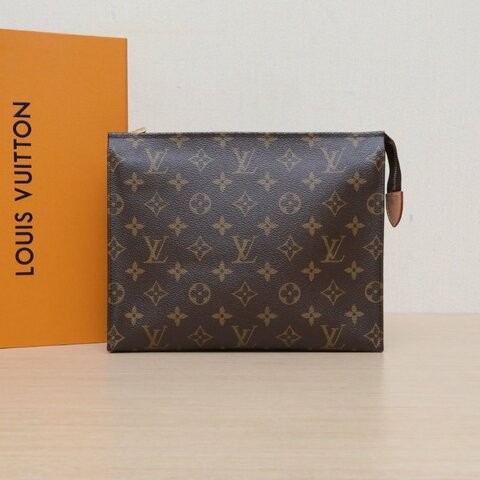 LOUIS VUITTON PocheToilette26號洗漱包老花PVC2020肩背包