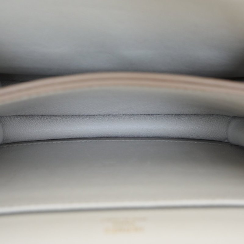 HERMES Roulis豬鼻子1980珍珠灰EC皮C刻金扣肩背包-2