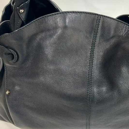 Salvatore Ferragamo黑色牛皮寬手把雙耳手提肩背包-6