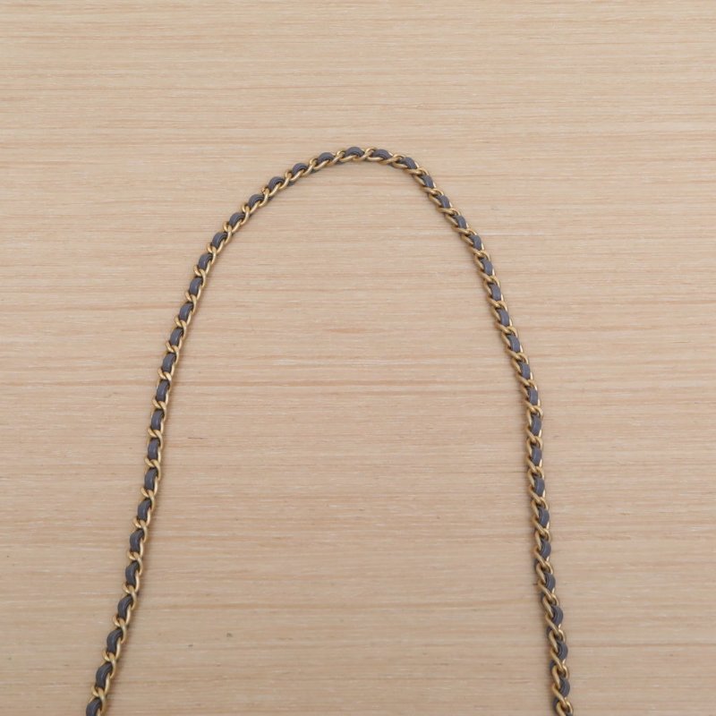 CHANEL 24AKelly鏈條手柄深灰色牛皮晶片開金扣肩背包-2