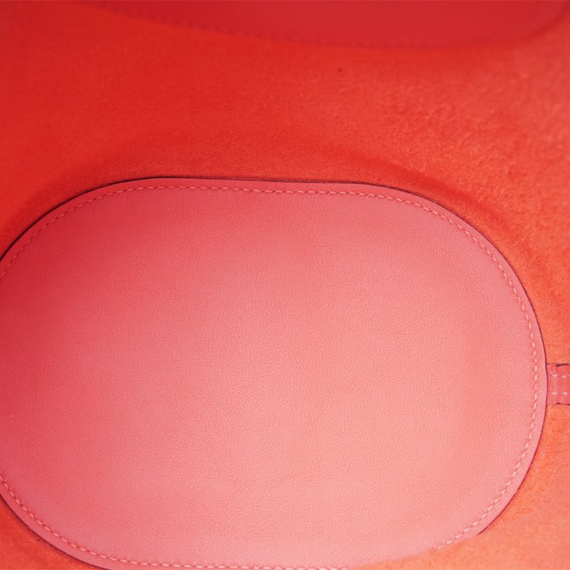 HERMES InTheLoop18豬鼻子菜籃子G0原野橙TC皮W刻銀扣肩背包-2