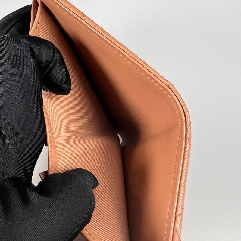 CHANEL CF三折短夾 荔枝焦糖銀 晶片款-5