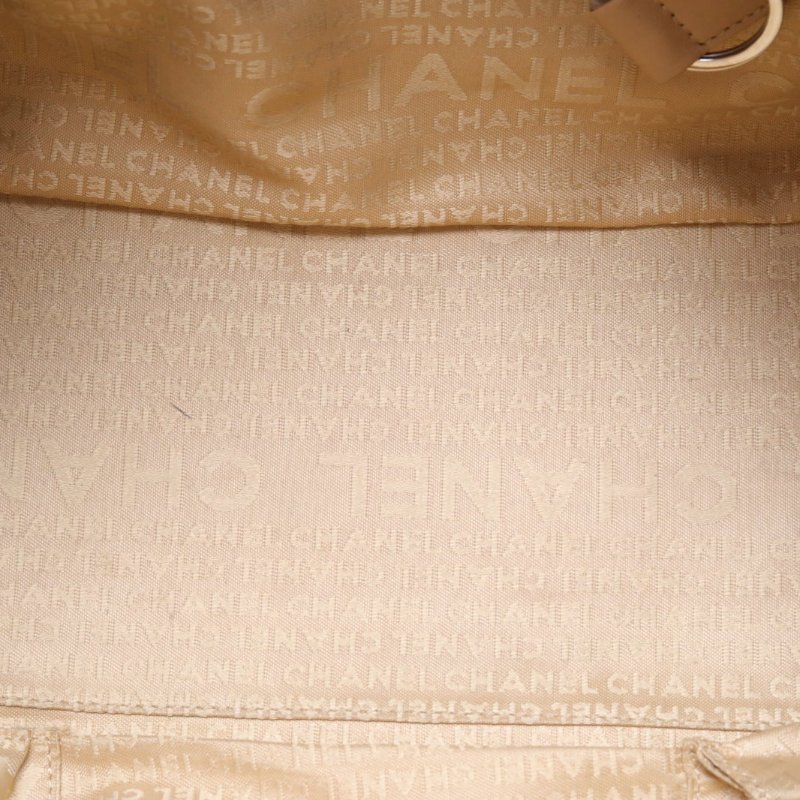 CHANEL 卡其色牛皮9開銀扣中古冰格波士頓手提包肩背包-2