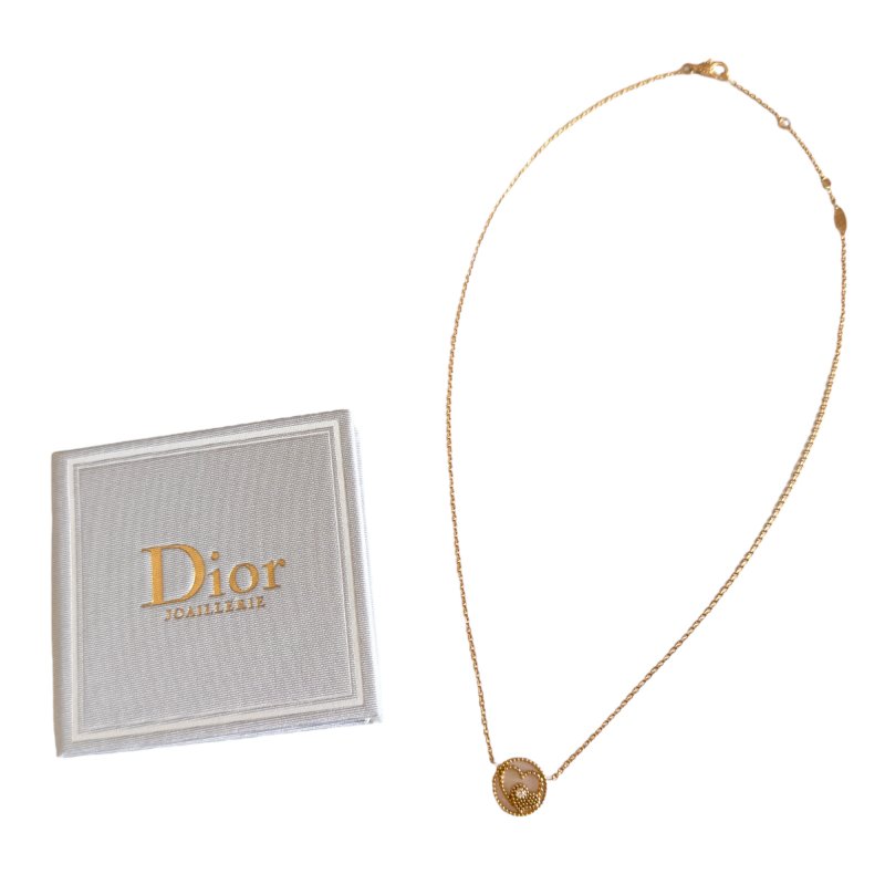 DIOR Rose des Vents 限定愛心🩷 18K金 鑽石 貝母 頸鏈-1
