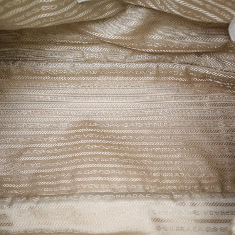 PRADA 拼色帆布流蘇保齡球包肩背包-4