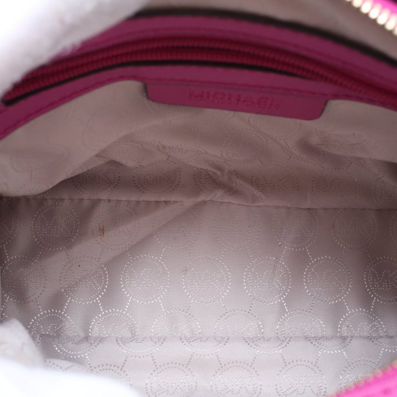 MICHAEL KORS 紫色牛皮經典貝殼包枕頭包肩背包-3