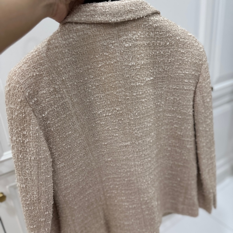 MAXMARA 卡其 毛呢 短大衣 西裝外套 套裝 西外 外套 裙裝 裙子-4