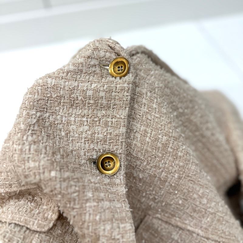 MAXMARA 卡其 毛呢 短大衣 西裝外套 套裝 西外 外套 裙裝 裙子-7