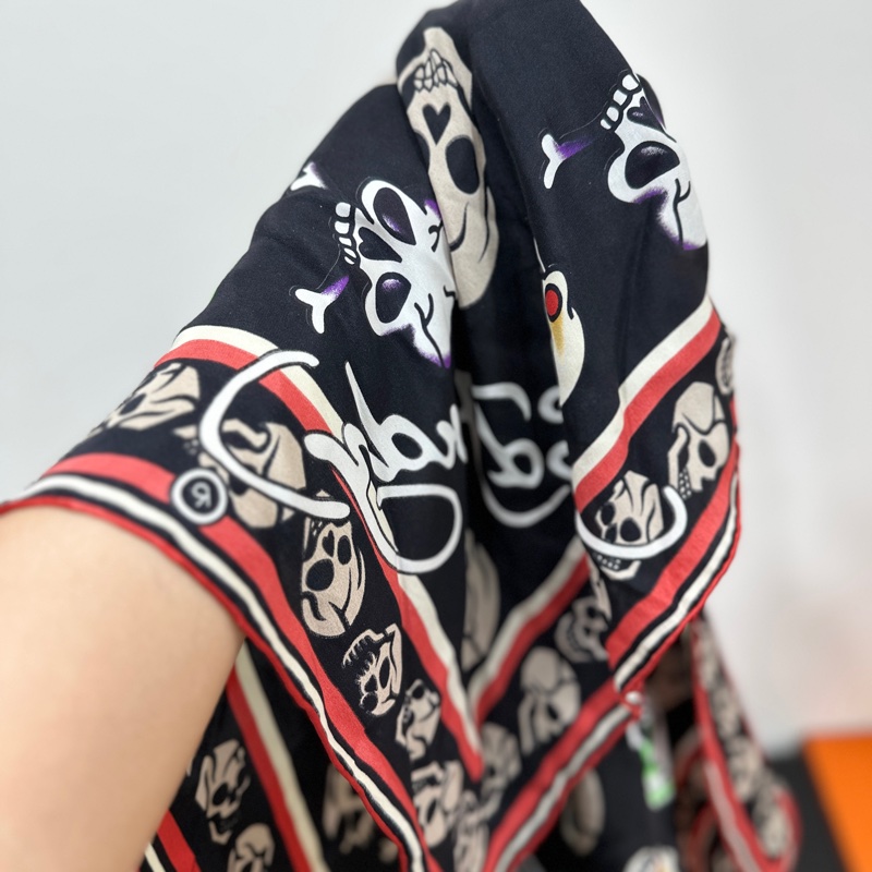 ALEXANDER MCQUEEN 骷髏頭 平口上衣 絲巾 圍巾 披巾 披肩-3