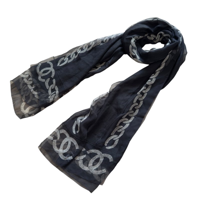 CHANEL CC 羊絨 圍巾-1