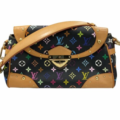 LOUIS VUITTON 路易威登 M40204 BEVERLY MM 黑三彩老花 PVC帆布 黑色 金釦