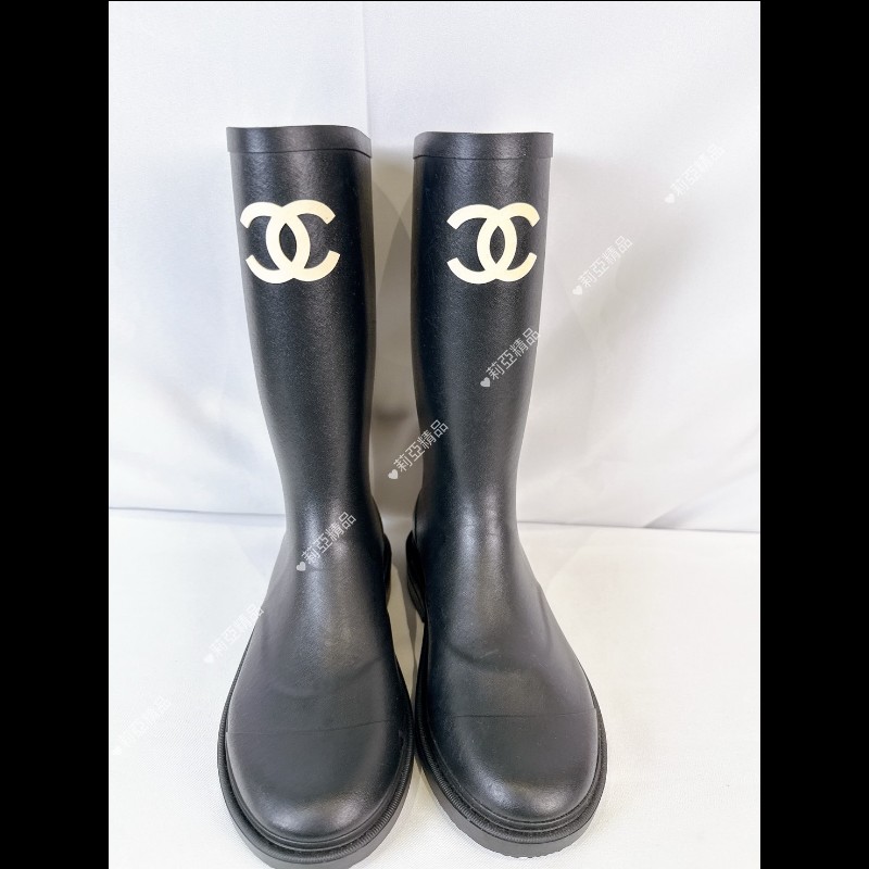 莉亞精品♡Chanel 經典雨靴 尺碼39 全新閒置-5