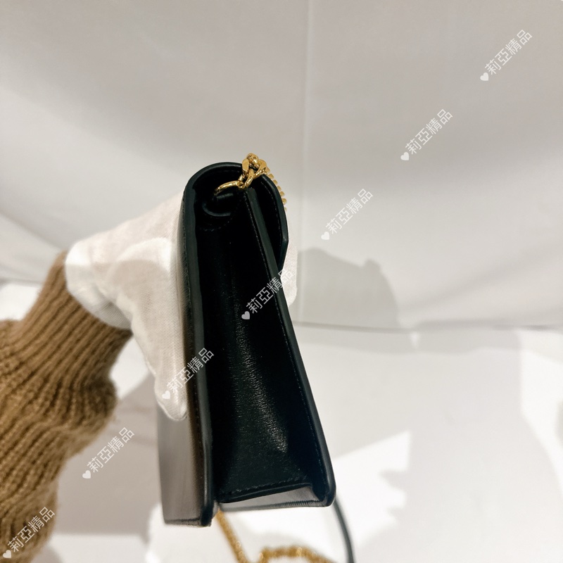 莉亞精品♡ Celine 黑金woc鏈條包 全新閒置品-6