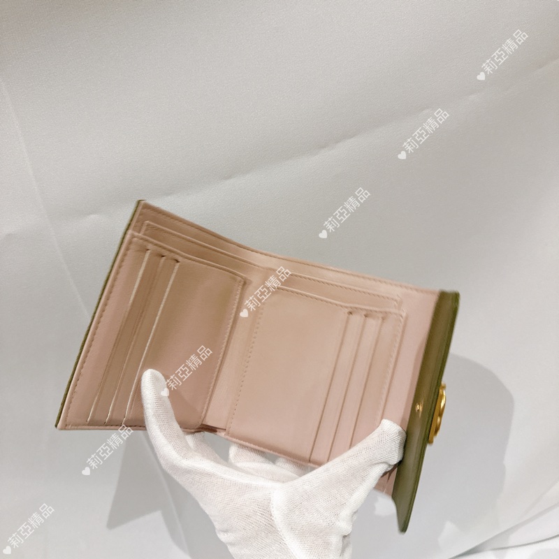 莉亞精品♡ Chanel Boy背拉三折短夾 抹茶綠 二手美品-11