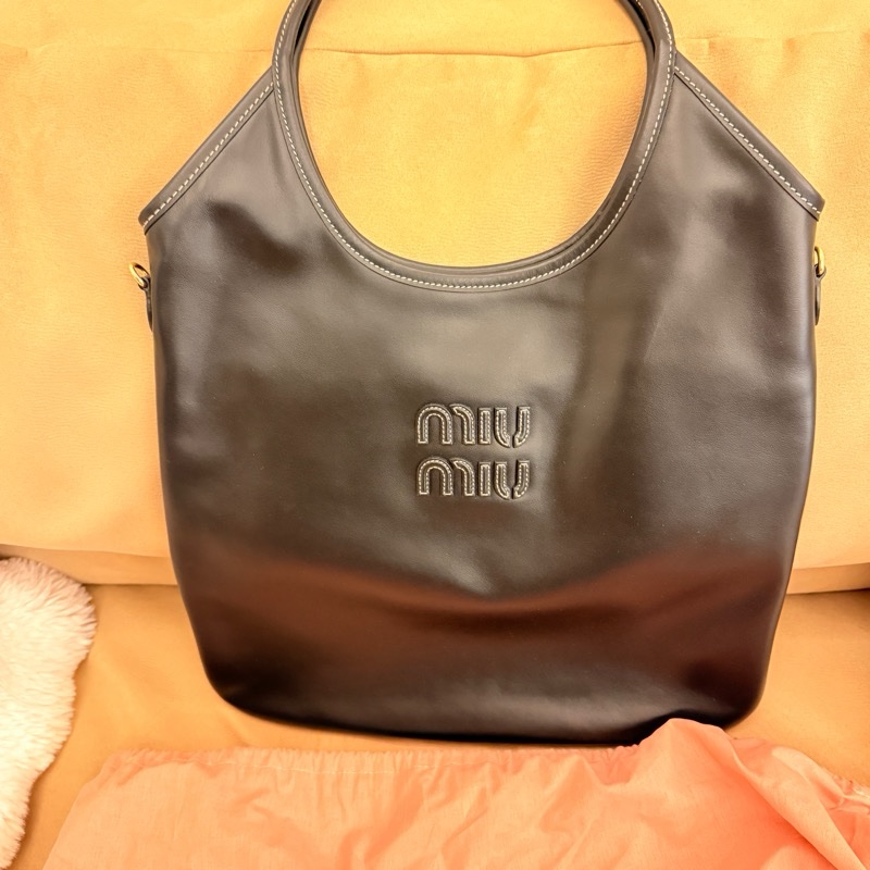 Miu Miu Ivy 大型真皮手提包(黑色)|義大利製|大型尺寸 40×35cm-8