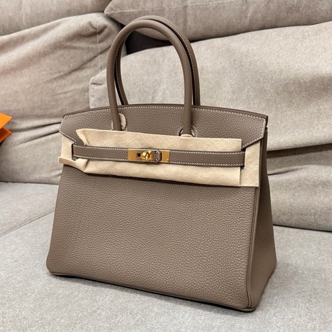 全新 K刻 愛馬仕 鉑金 大象灰 30