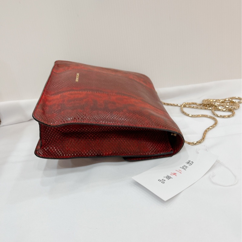莉亞精品♡寶格麗 蛇頭斜背包 紅 二手-6