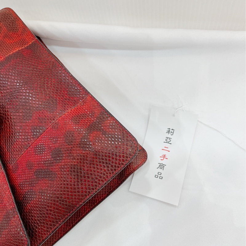 莉亞精品♡寶格麗 蛇頭斜背包 紅 二手-8