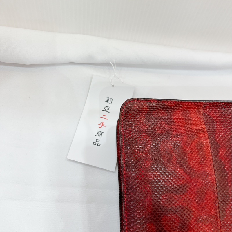 莉亞精品♡寶格麗 蛇頭斜背包 紅 二手-11