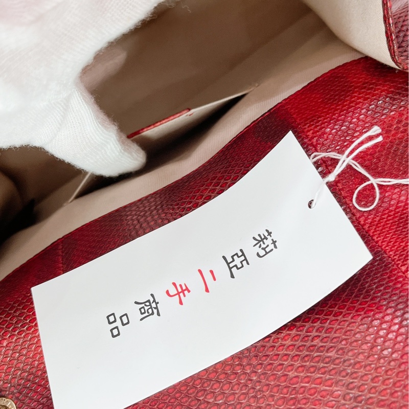 莉亞精品♡寶格麗 蛇頭斜背包 紅 二手-15