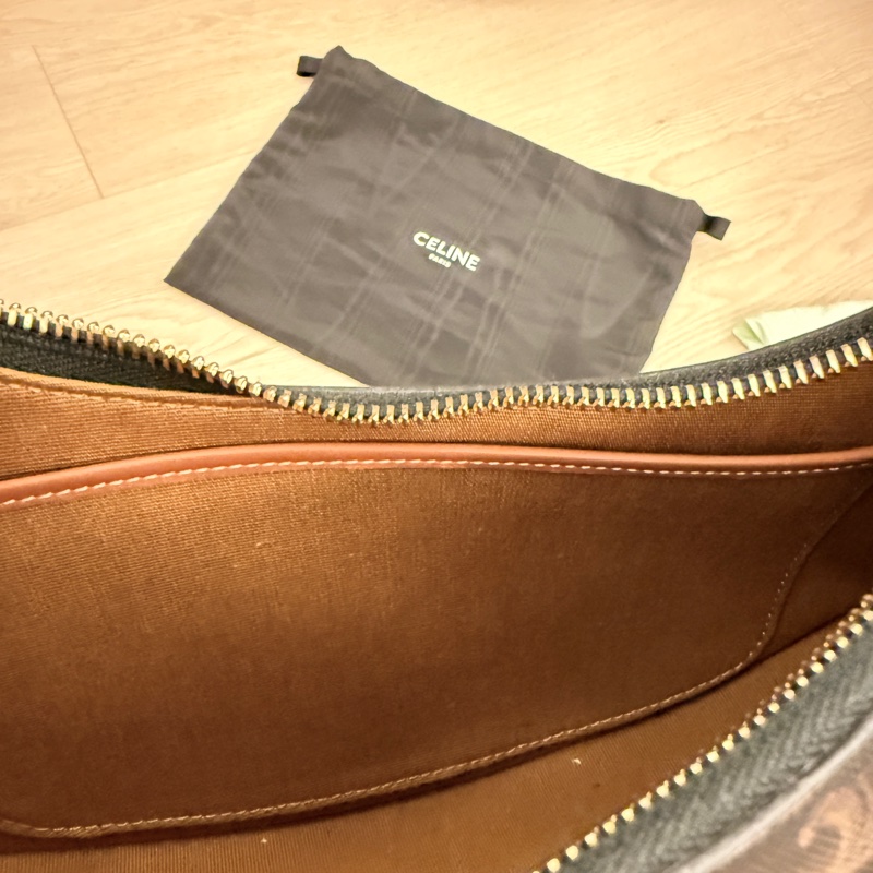 👜 CELINE AVA TRIOMPHE 老花月牙包｜Triomphe Canvas & Calfskin｜附原廠防塵袋-3