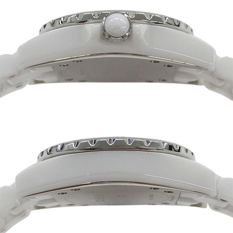 香奈兒女士腕錶 J12 日期石英 QZ 不鏽鋼錶殼搭配白色陶瓷機芯 (H0968) 拋光-2