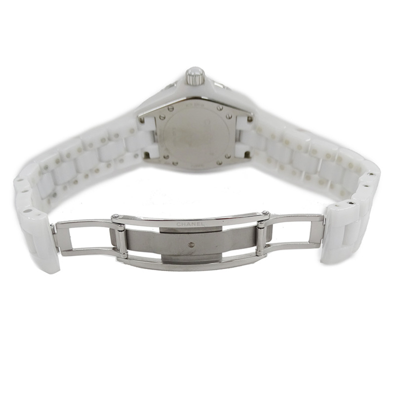 香奈兒女士腕錶 J12 日期石英 QZ 不鏽鋼錶殼搭配白色陶瓷機芯 (H0968) 拋光-3