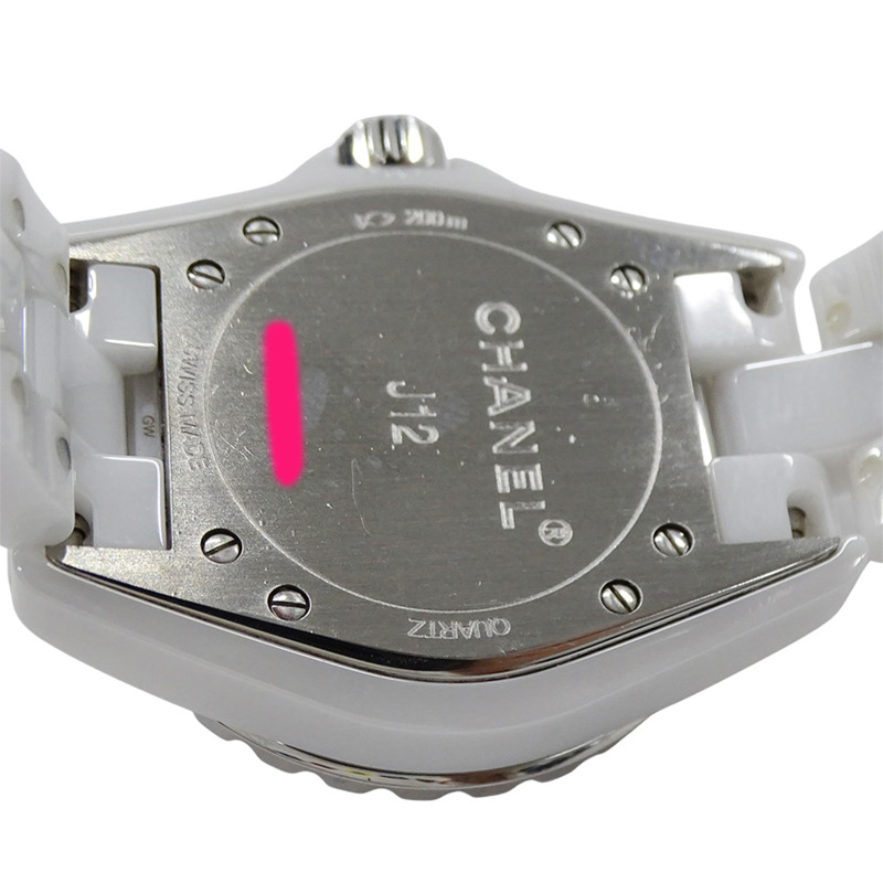 香奈兒女士腕錶 J12 日期石英 QZ 不鏽鋼錶殼搭配白色陶瓷機芯 (H0968) 拋光-7