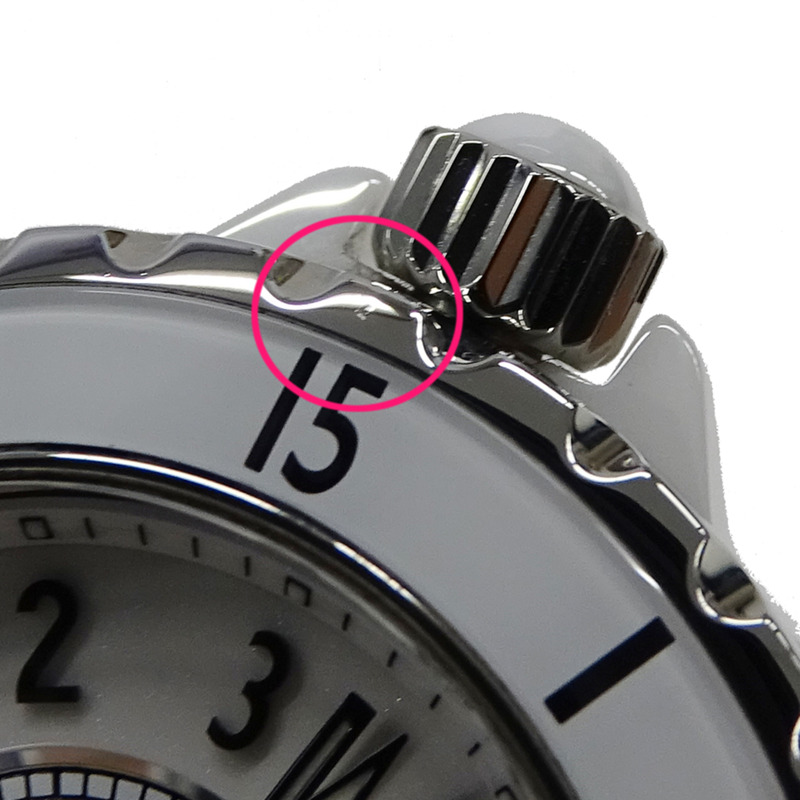 香奈兒女士腕錶 J12 日期石英 QZ 不鏽鋼錶殼搭配白色陶瓷機芯 (H0968) 拋光-11