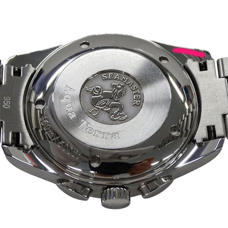 歐米茄海馬系列Aqua Terra Railmaster 2512.52男士計時自動腕錶,精鋼錶殼,銀色和黑色拋光錶殼-6