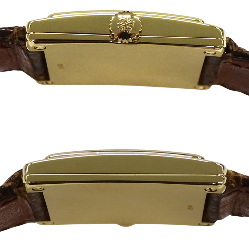 百達翡麗 Gondolo 5010 男士腕錶，小秒針，手動上鍊，750YG 皮革錶帶，方形，拋光-2