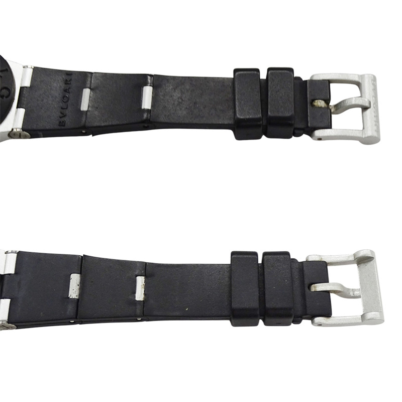 寶格麗女士腕錶,鋁製錶殼,日期顯示,石英機芯,QZ,橡膠錶帶,AL29TA,黑色,銀色,圓形錶盤-3