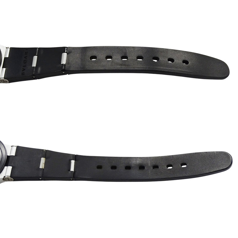 寶格麗女士腕錶,鋁製錶殼,日期顯示,石英機芯,QZ,橡膠錶帶,AL29TA,黑色,銀色,圓形錶盤-4