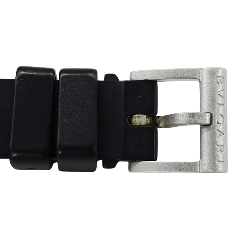 寶格麗女士腕錶,鋁製錶殼,日期顯示,石英機芯,QZ,橡膠錶帶,AL29TA,黑色,銀色,圓形錶盤-5