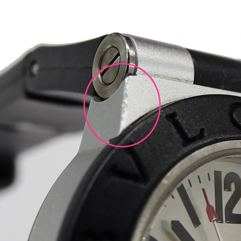 寶格麗女士腕錶,鋁製錶殼,日期顯示,石英機芯,QZ,橡膠錶帶,AL29TA,黑色,銀色,圓形錶盤-6