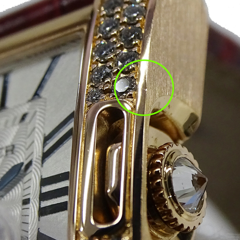 卡地亞 Tank Anglaise 女士腕錶，小號，鑲鑽，石英機芯，QZ 750PG，皮革錶帶，方形，拋光，WT100013-12