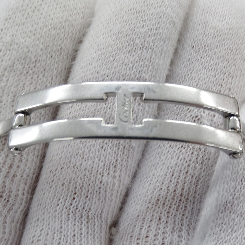 卡地亞 Santos Galbe SM 女士石英腕錶，W20056D6，不鏽鋼材質，銀色/象牙色，拋光處理-4