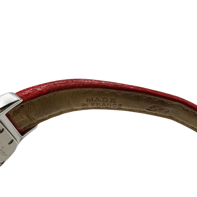 卡地亞 Santos Galbe SM 女士石英腕錶，W200124D，不鏽鋼錶殼搭配皮革錶帶，拋光處理-9