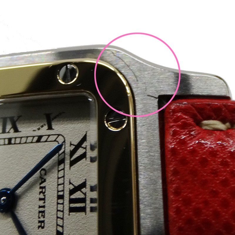 卡地亞 Santos Galbe SM 女士石英腕錶，W200124D，不鏽鋼錶殼搭配皮革錶帶，拋光處理-11